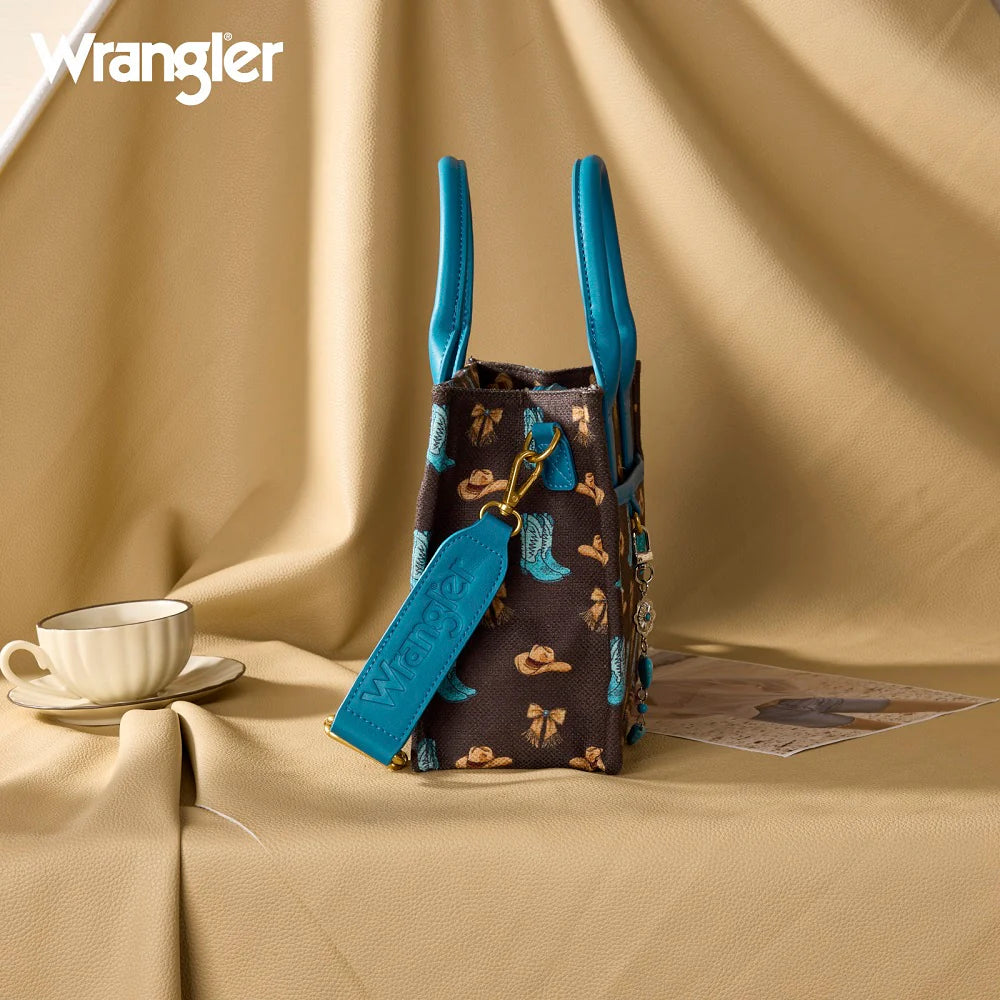 Wrangler Boot Print Small Canvas Tote/Crossbody - WG524-8120SCF