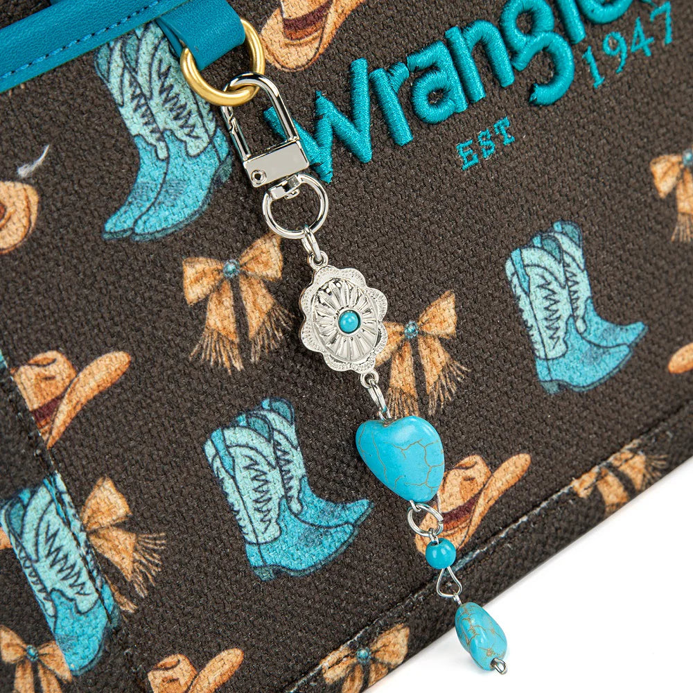 Wrangler Boot Print Small Canvas Tote/Crossbody - WG524-8120SCF