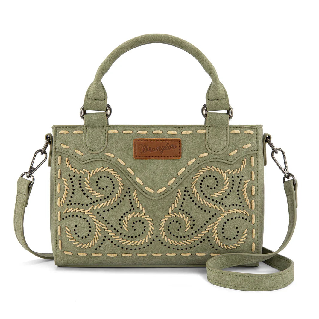 WRANGLER Purse, Tote, Crossbody, Brown, Tooled WG250-81202JN