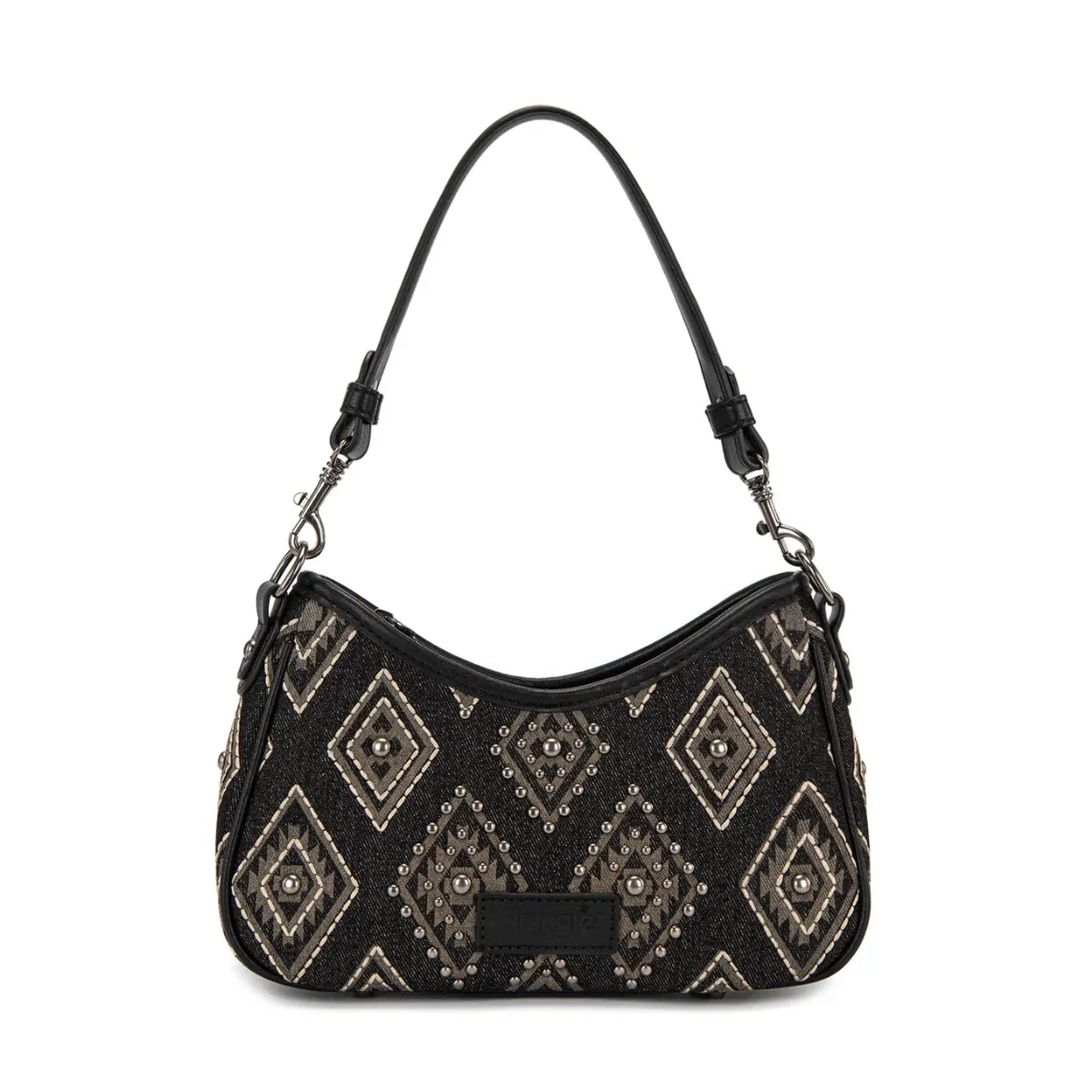 Wrangler Diamond Print Small Canvas Tote/Crossbody - WG435-8182BK