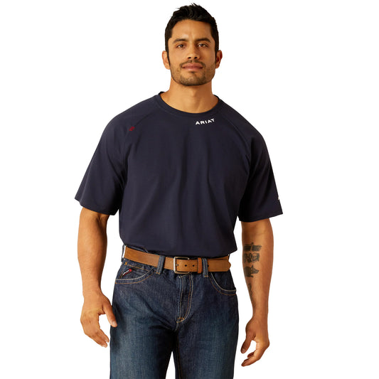 Ariat Mens, Fire Resistant, FR Work Crew, Short Sleeve Base Layer Shirt, Navy  | 10048853