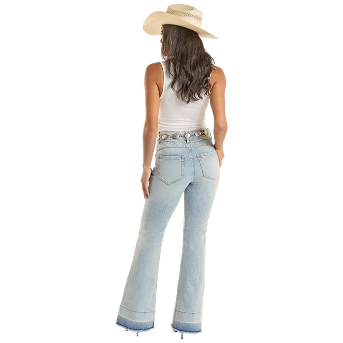 Rock & Roll Denim Trouser Jeans, High Rise, Light Wash BW5HD09093