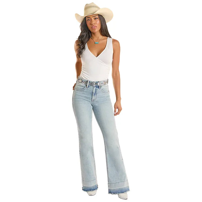 Rock & Roll Denim Trouser Jeans, High Rise, Light Wash BW5HD09093