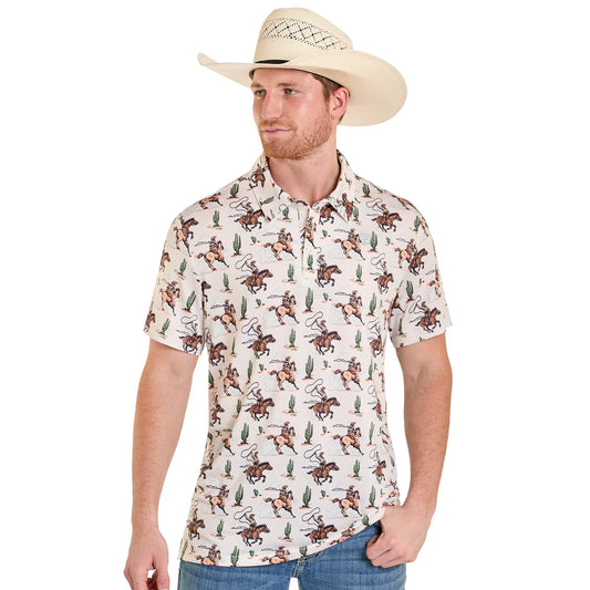 Rock & Roll Men’s Mesh Polo Shirt, Roper, BM51T08356