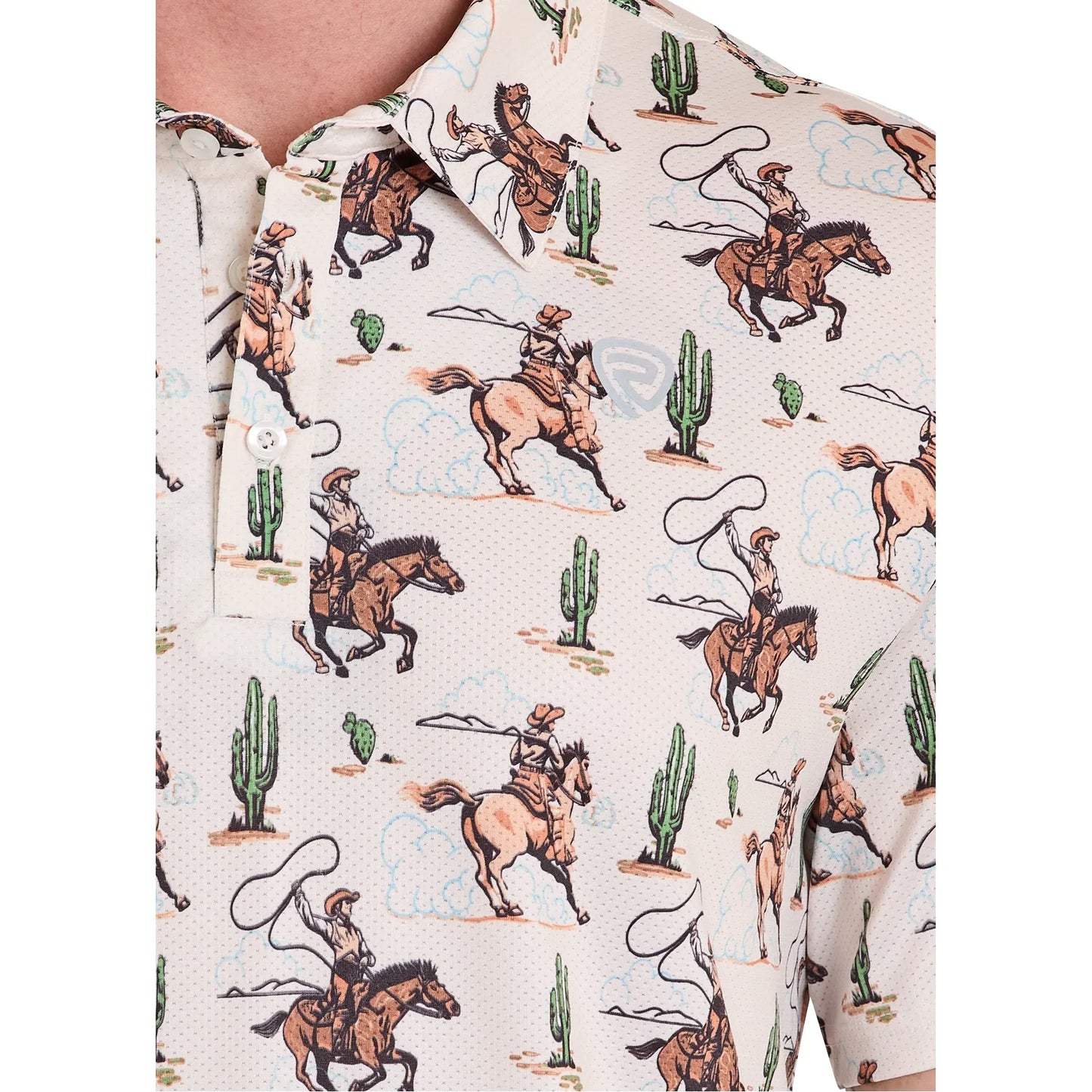 Rock & Roll Men’s Mesh Polo Shirt, Roper, BM51T08356