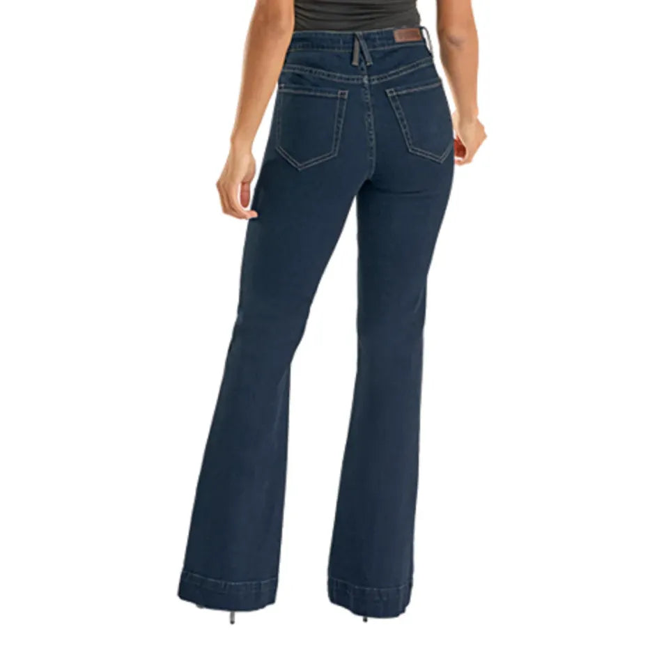 Rock & Roll Denim Trouser Jeans, High Rise, Dark Wash BW5HD09090