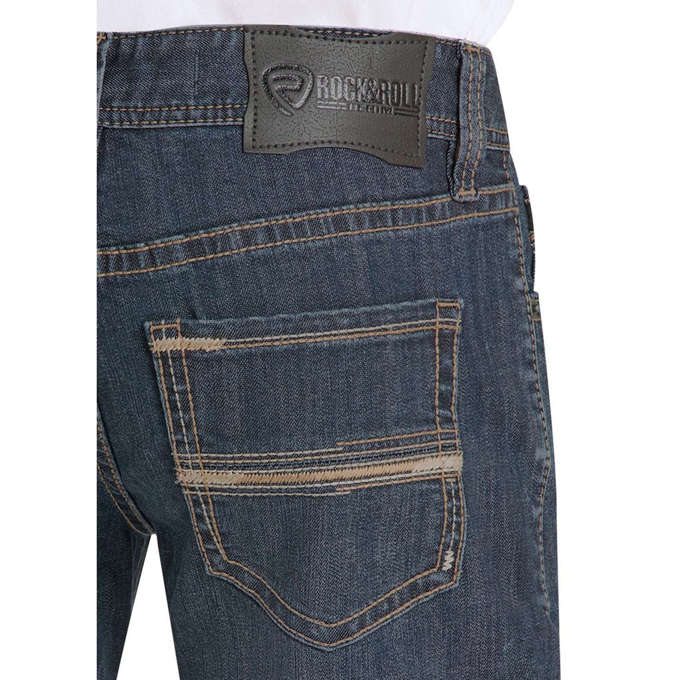 ROCK & ROLL Men’s JEAN - Regular Fit, Medium Vintage, Pistol Straight Boot, BM1PD09118