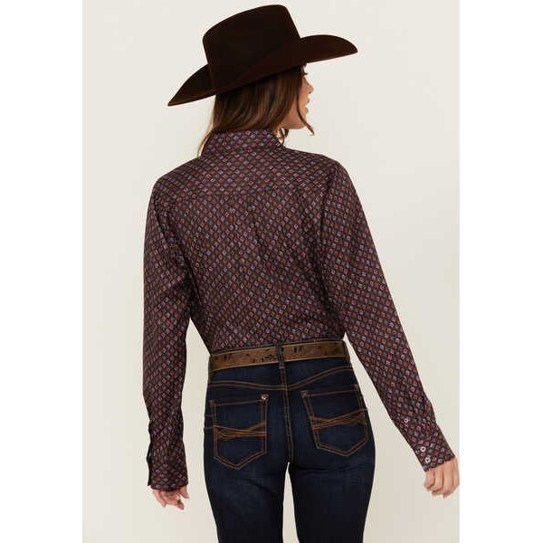 Cinch Women's Burgundy Long Sleeve Western Button Shirt