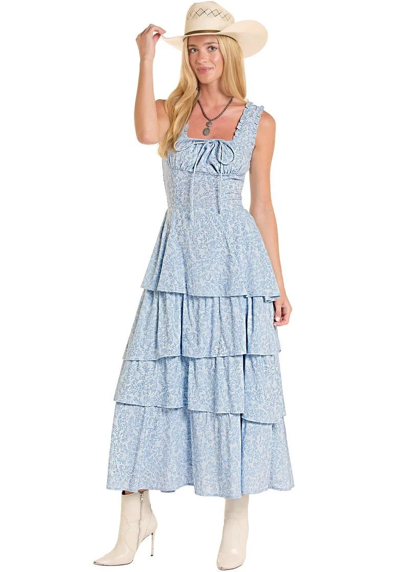 Rock & Roll Ladies Flower Tiered Dress, Buckle, BWD0R08785