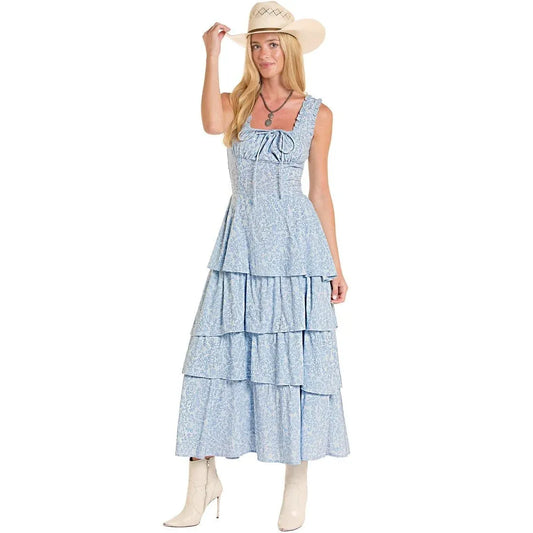 Rock & Roll Ladies Flower Tiered Dress, Buckle, BWD0R08785