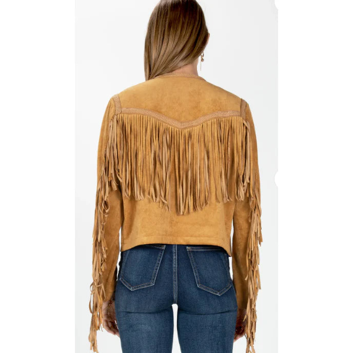 Miss Me Suede Fringe Jacket MHJ0139L