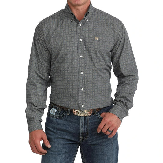 Cinch Men's Navy Geometric, Button Down Shirt MTW1106147