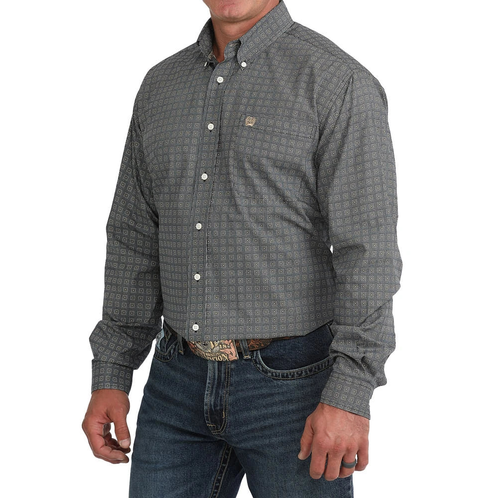 Cinch Men's Navy Geometric, Button Down Shirt MTW1106147
