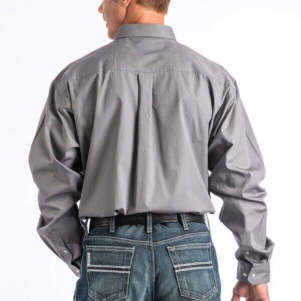 Mens Cinch Grey Long Sleeve Button Up