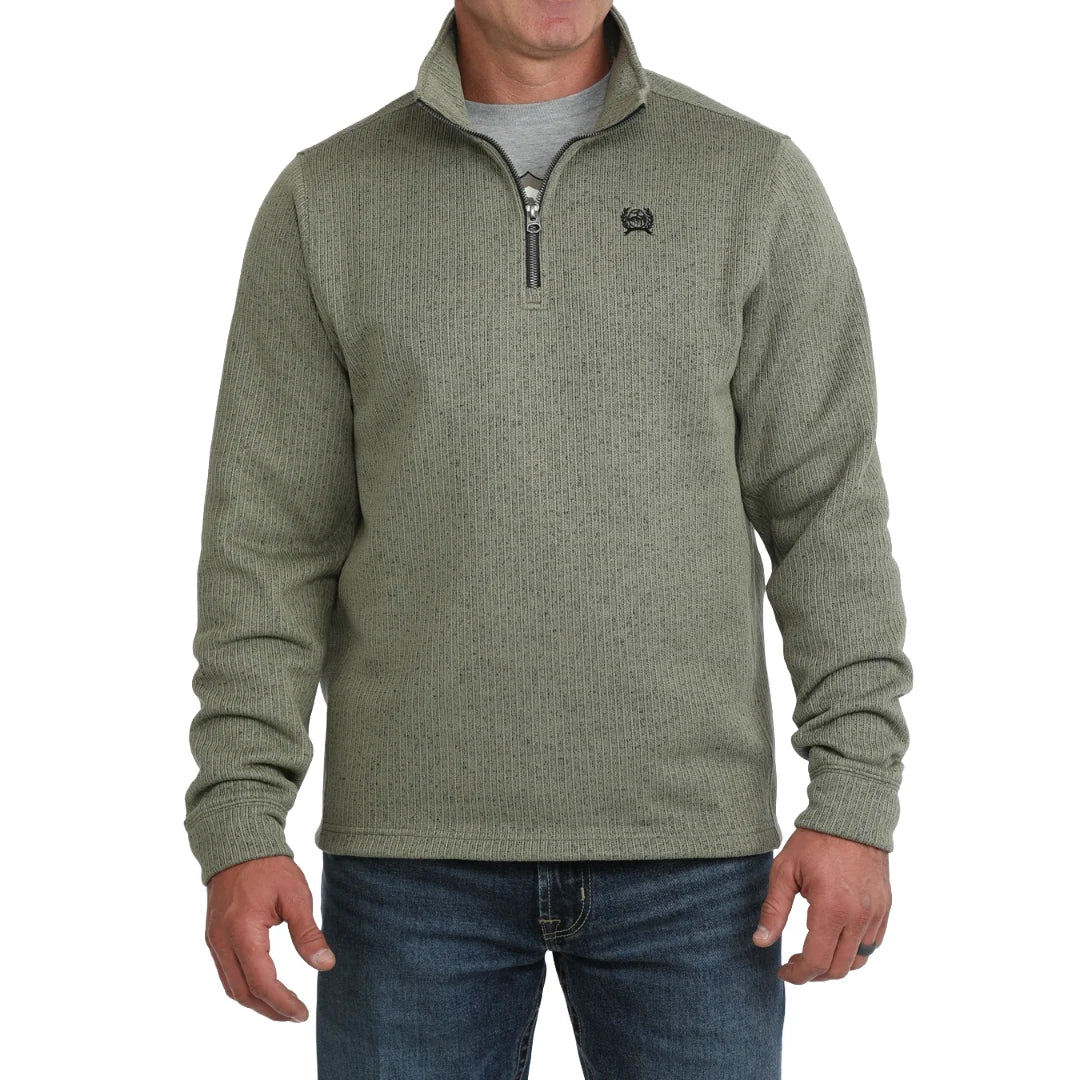 CINCH MEN'S  1/4 Zip Knit PULLOVER, Olive MWK1080021
