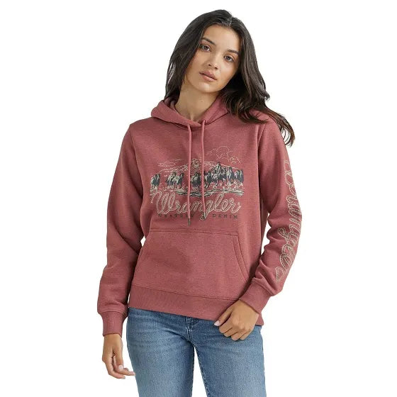 Wrangler Women’s Graphic Dusty Rose Hoodie