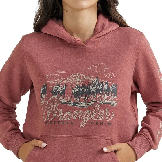 Wrangler Women’s Graphic Dusty Rose Hoodie