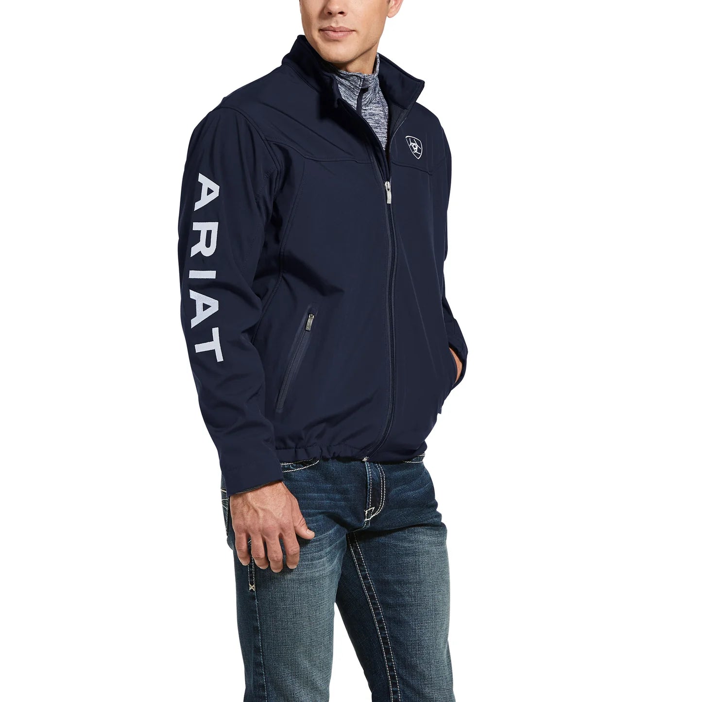 Ariat® Men's New Team Navy Blue Softshell Jacket #10032687