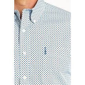 Cinch Men's Modern Fit Navy/Blue Dot Geometric Print Long Sleeve