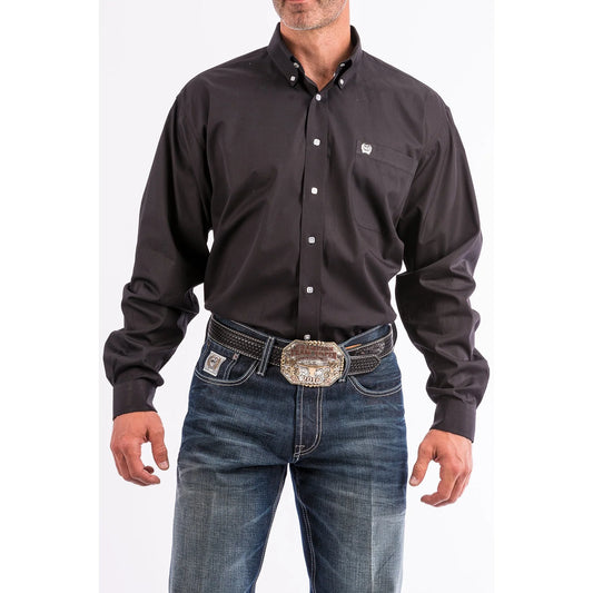 Mens Cinch Black Long Sleeve Button Up