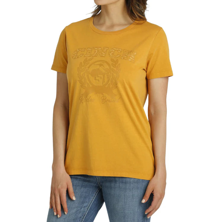 Cinch Women's Yellow Short Sleeve Graphic Shirt