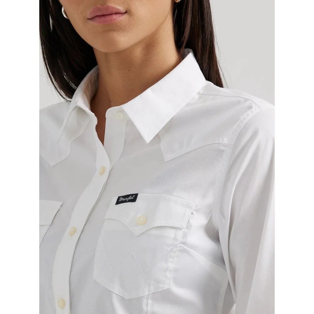 Wrangler Retro Women's Long Sleeve White Western Shirt