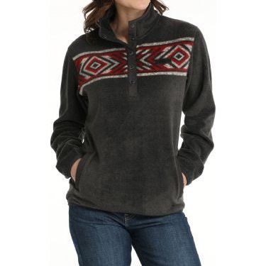 WOMEN'S FLEECE PULLOVER - CHARCOAL #MAK9909001