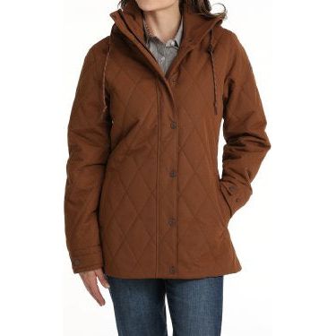 WOMEN'S 3/4 LENGTH BARN COAT - BROWN #MAJ9903001