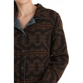 WOMEN'S REVERSIBLE TRUCKER JACKET - INDIGO/BROWN #MAJ9906001