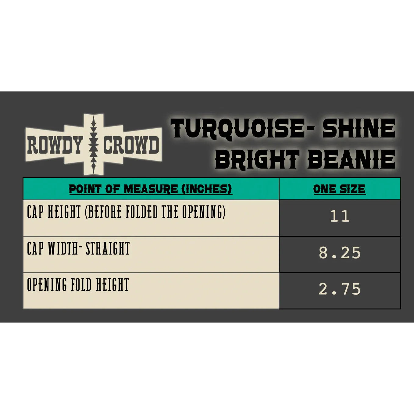 Rowdy Crowd TURQUOISE-Shine Bright Beanie