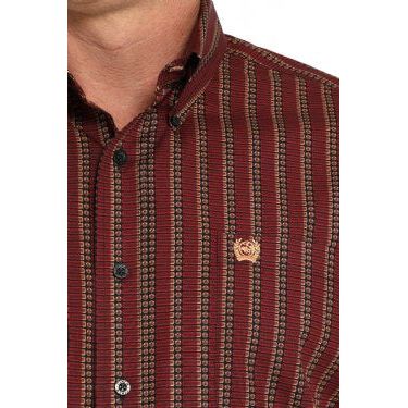 MEN'S SHOTGUN SHELL PRINT BUTTON-DOWN WESTERN SHIRT - RED #MTW1105842