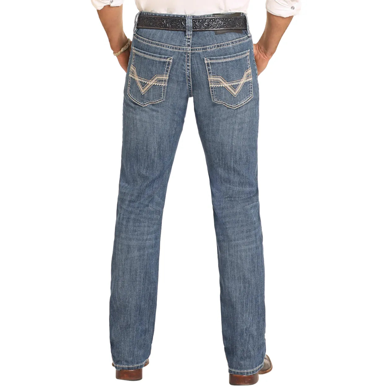 * Rock&Roll Denim SLIM FIT TWO-TONE STITCH STRAIGHT LEG JEANS