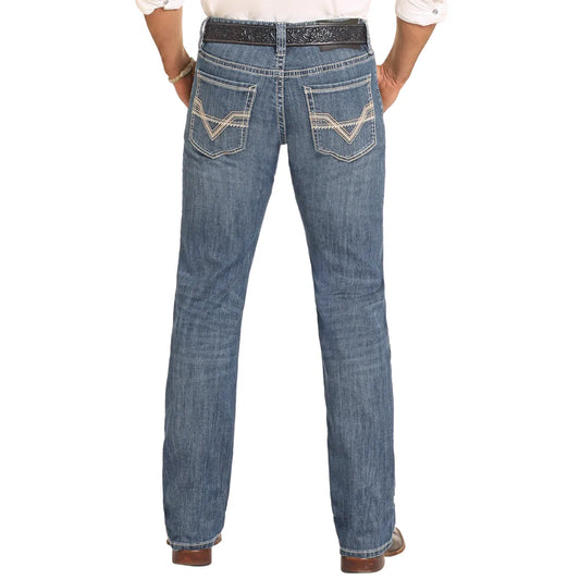 * Rock&Roll Denim SLIM FIT TWO-TONE STITCH STRAIGHT LEG JEANS
