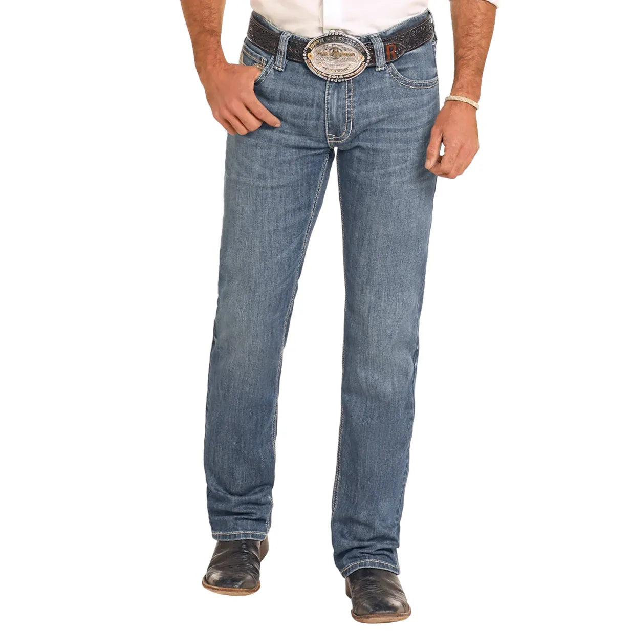 * Rock&Roll Denim SLIM FIT TWO-TONE STITCH STRAIGHT LEG JEANS