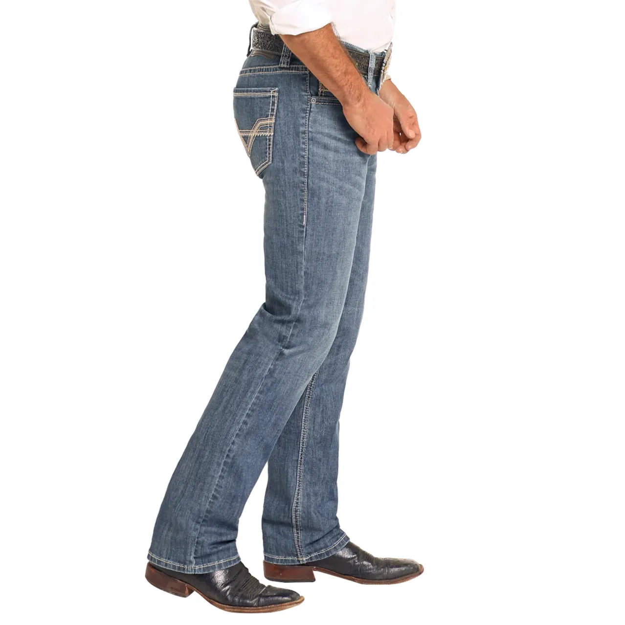 * Rock&Roll Denim SLIM FIT TWO-TONE STITCH STRAIGHT LEG JEANS