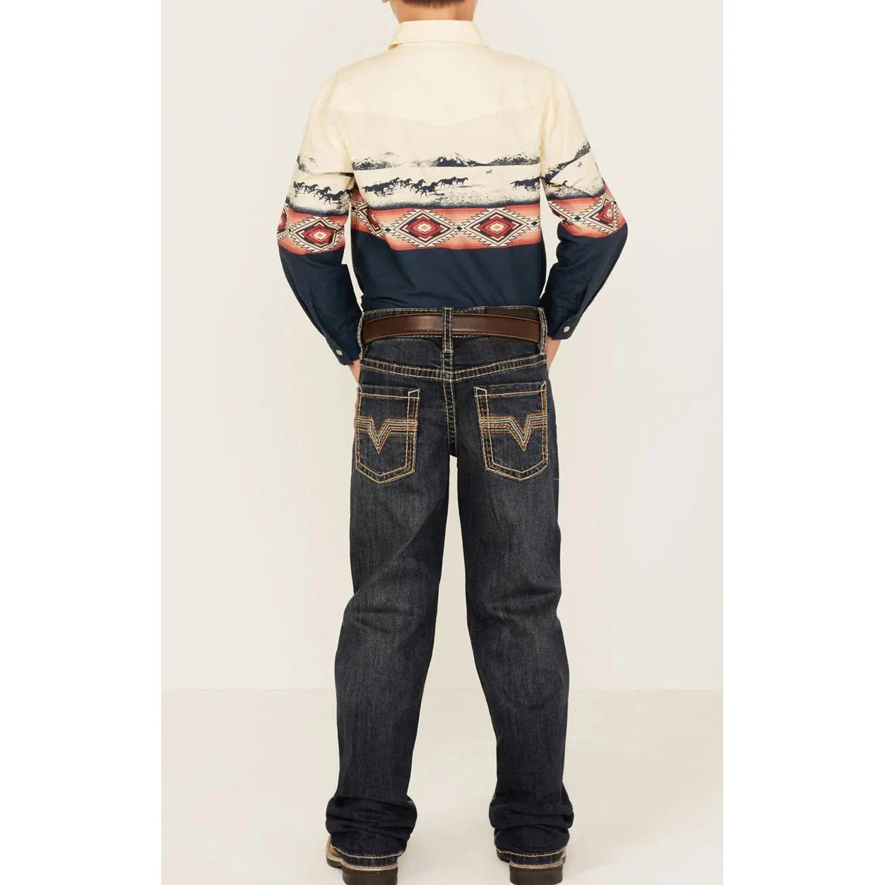 BOYS ROCK & ROLL DARK VINTAGE BOOTCUT JEANS #BB0BD05575