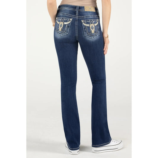 Miss Me Sequin Swirl Longhorn Bootcut Jeans #M9220B