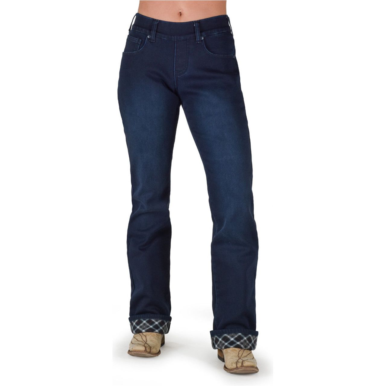 Cowgirl Tuff Pull-On Flannel Jeans