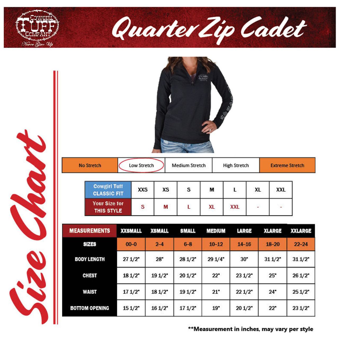 Cowgirl Tuff Quarter Zip Cadet (Black Mid-Weight Stretch Unlined Microfiber With Gray Printed Logos)