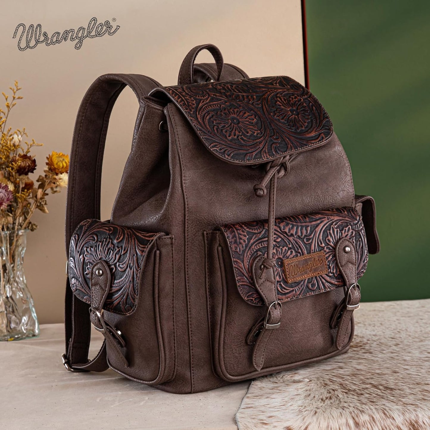 Wrangler Vintage Floral Tooled Backpack