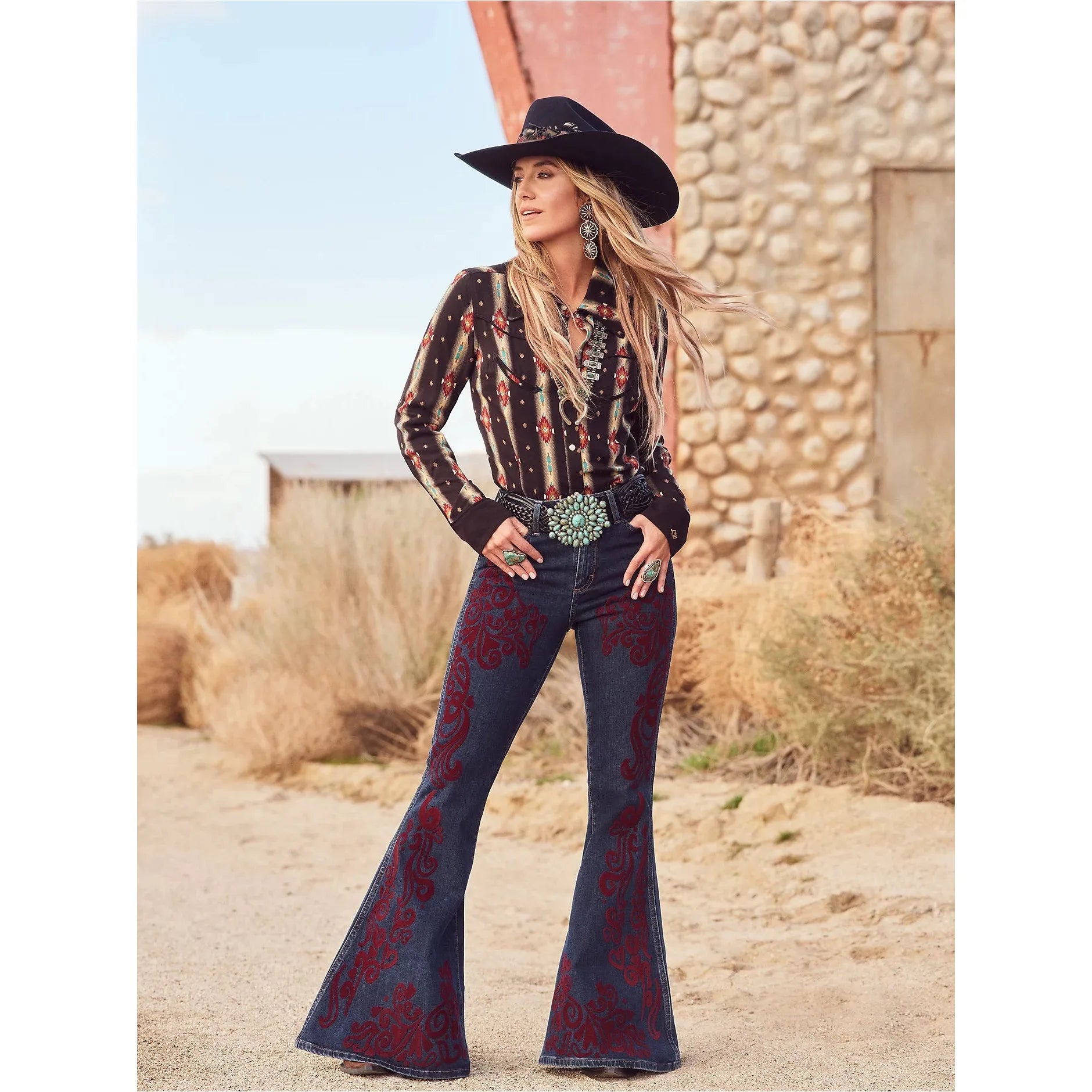 WRANGLER X LAINEY WILSON VINTAGE FLOCKED BELL BOTTOMS