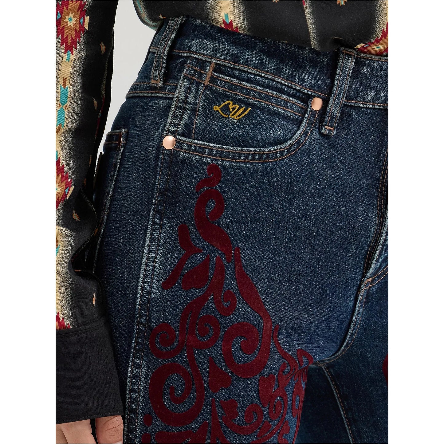 WRANGLER X LAINEY WILSON VINTAGE FLOCKED BELL BOTTOMS