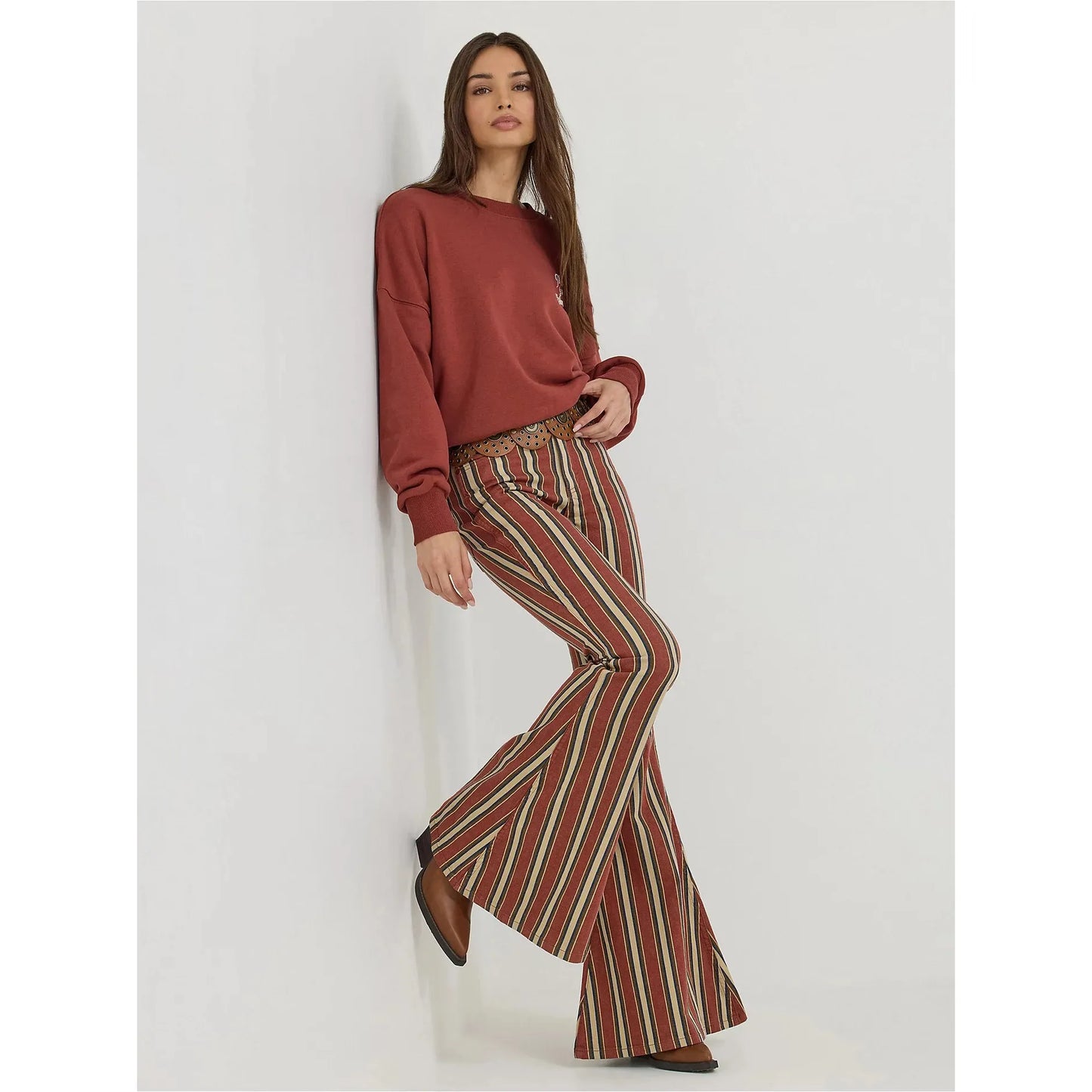 WRANGLER X LAINEY WILSON CLAY DENAY STRIPE BELL BOTTOMS