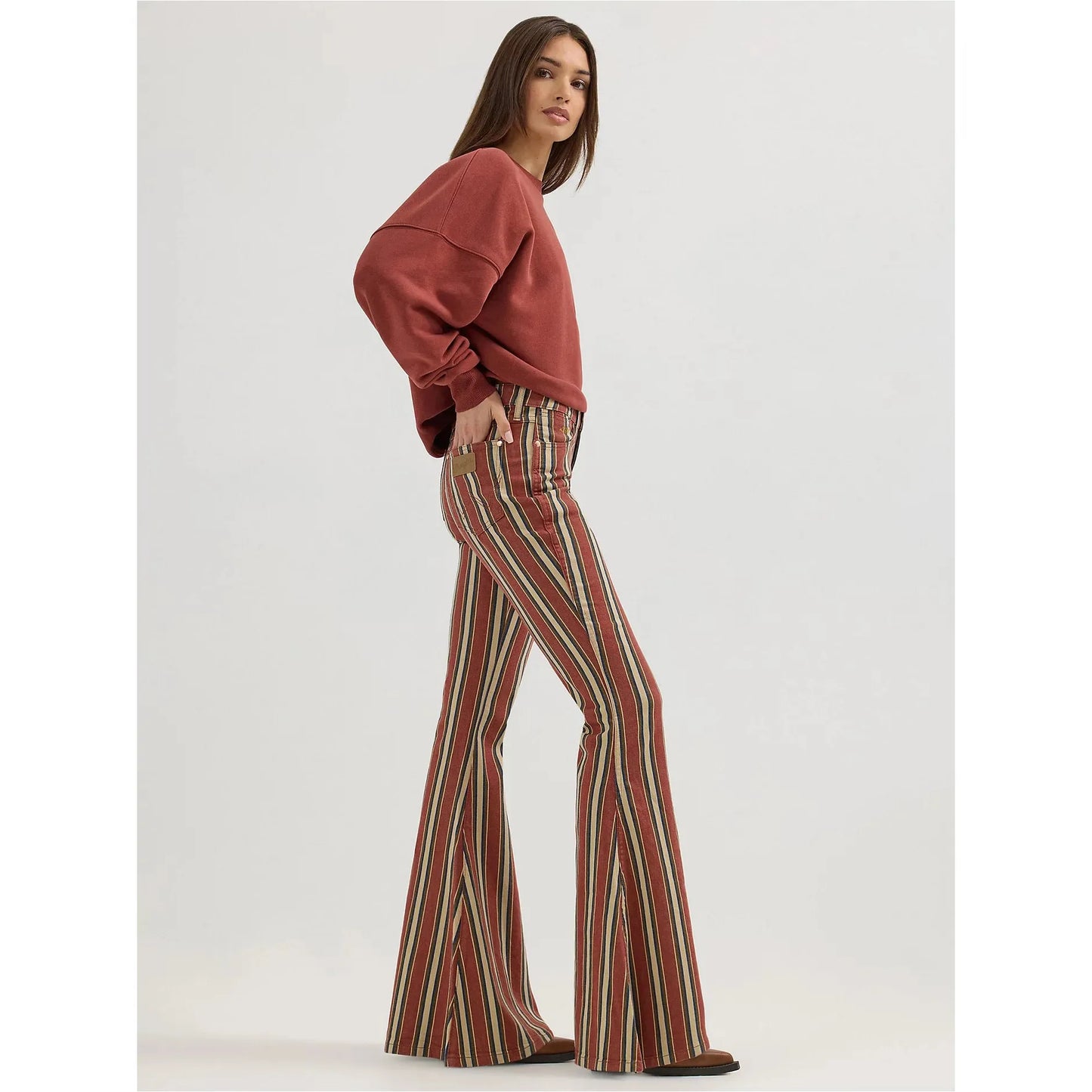 WRANGLER X LAINEY WILSON CLAY DENAY STRIPE BELL BOTTOMS