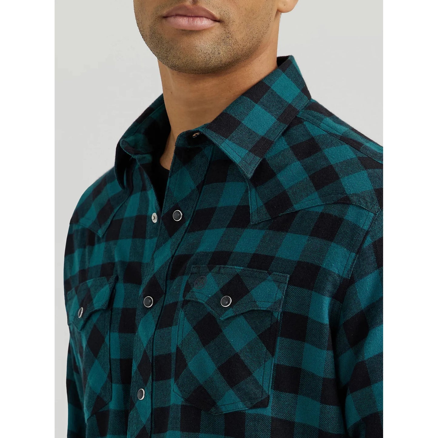 MEN'S WRANGLER RETRO® LONG SLEEVE FLANNEL WESTERN SNAP PLAID SHIRT