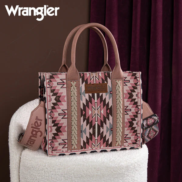 Wrangler Southwestern Pattern Dual Sided Print -Tote/Crossbody WG2213-8120S