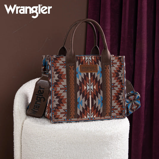 Wrangler Southwestern Pattern Dual Sided Print -Tote/Crossbody WG2213-8120S