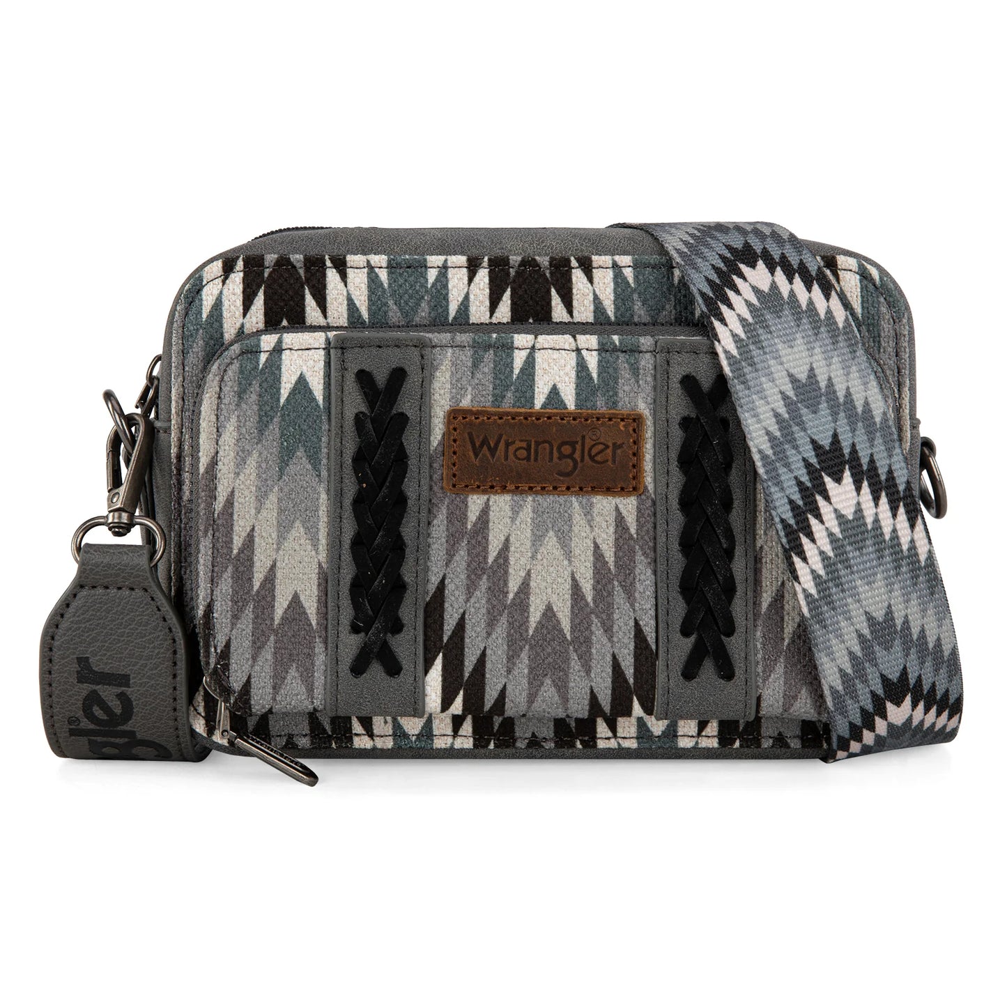 Wrangler Southwestern Pattern Dual Sided Print Crossbody Purse With Wallet Compartment WG2211-3003