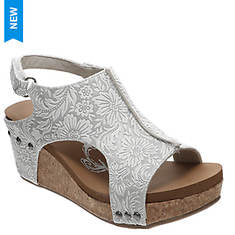 Isabella Tooled LT Grey Wedge Sandals