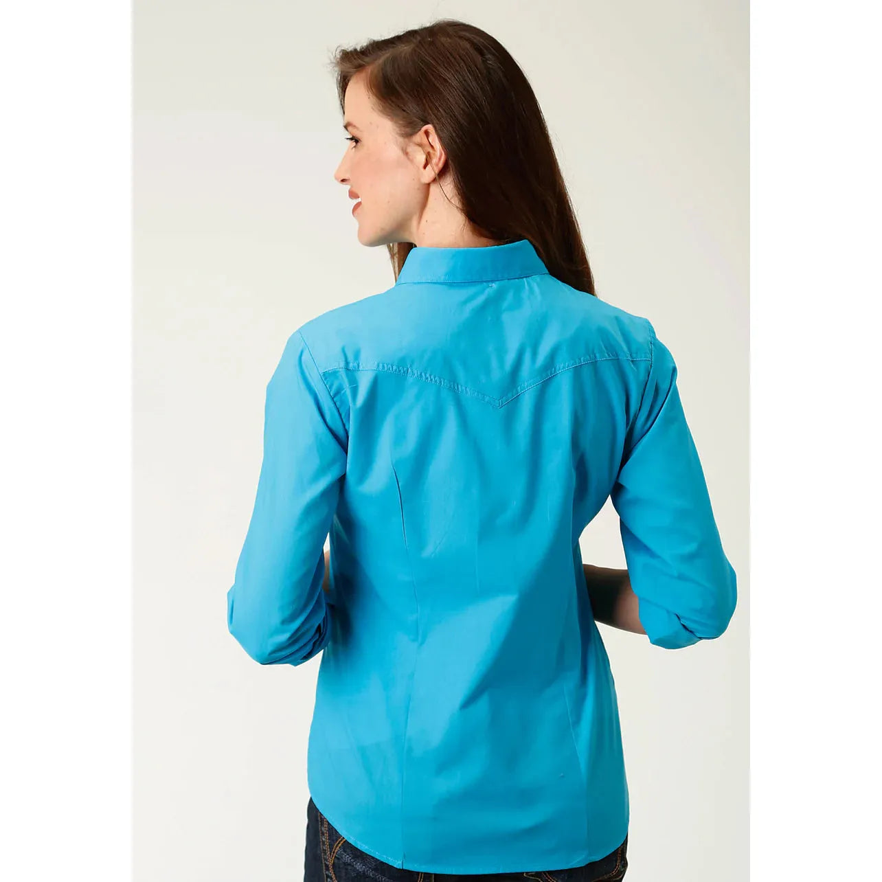 Roper Ladies Long Sleeve Snap Shirt - Turquoise 03-50-265-4101